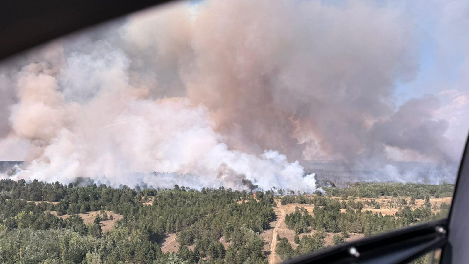 Dim se širi iznad zelene površine, požari u srbiji, požar u deliblatskoj peščari
