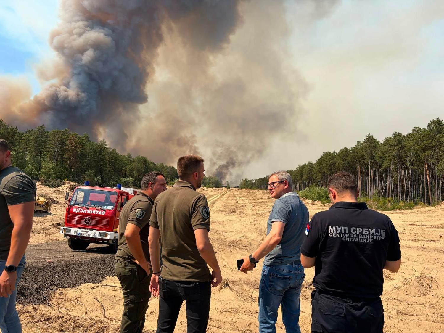 požari u srbiji, požar u deliblatskoj peščari, gašenje požara